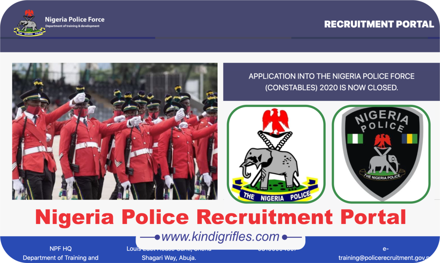 Nigeria Police Recruitment Portal 2024/2025 NPF Application Form Portal