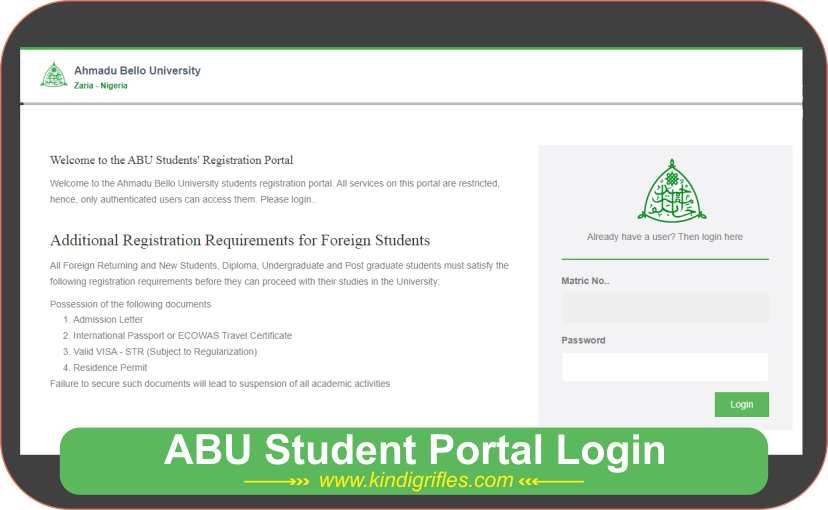 ABU Student Portal Login