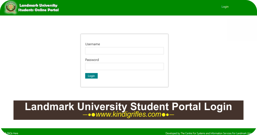 Landmark University Student Portal Login