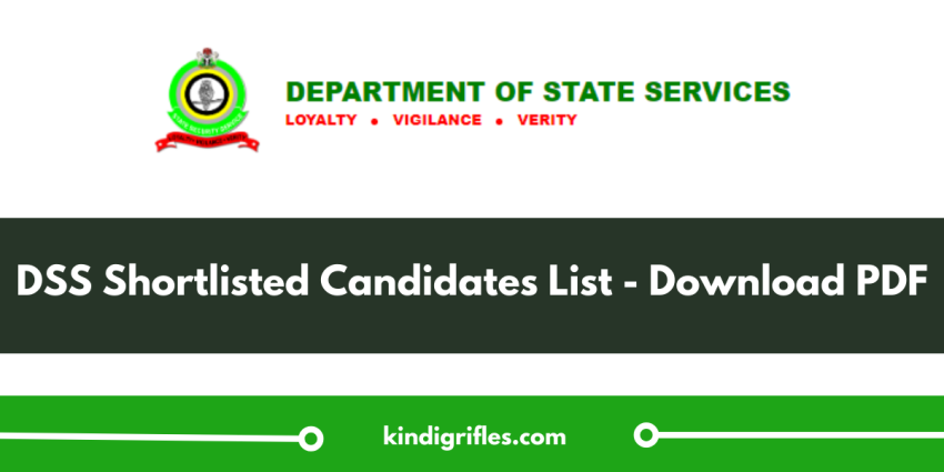 DSS Shortlisted Candidates List 2024/2025 - Download PDF